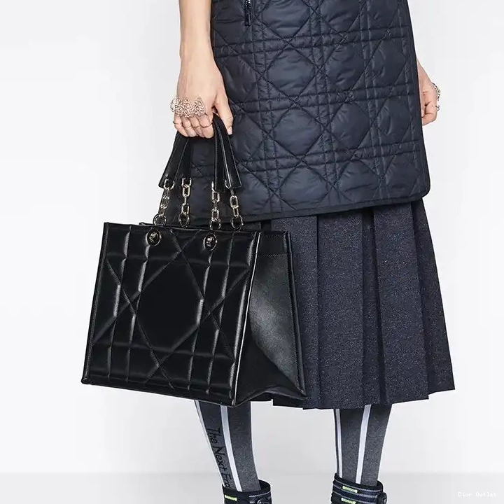 Dior Factory Outlet Dior Black Calfskin Tote Essential Archicannage 0505